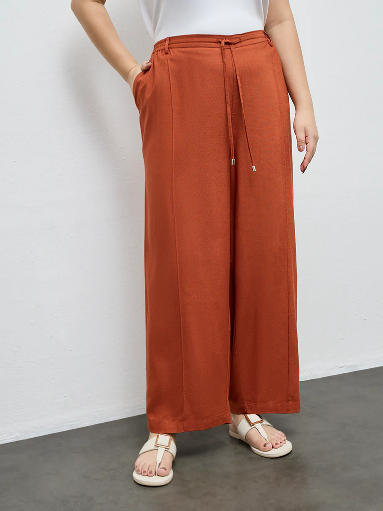 Gia Rust Solid High-Rise Pants - Image 2