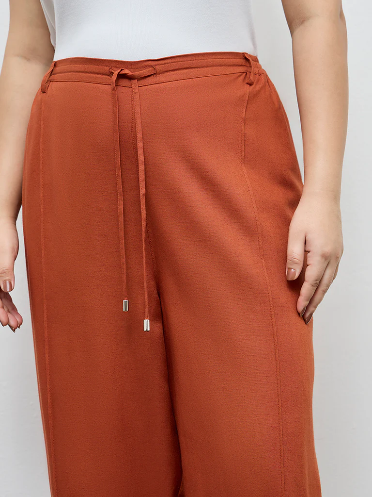 Gia Rust Solid High-Rise Pants - Image 3
