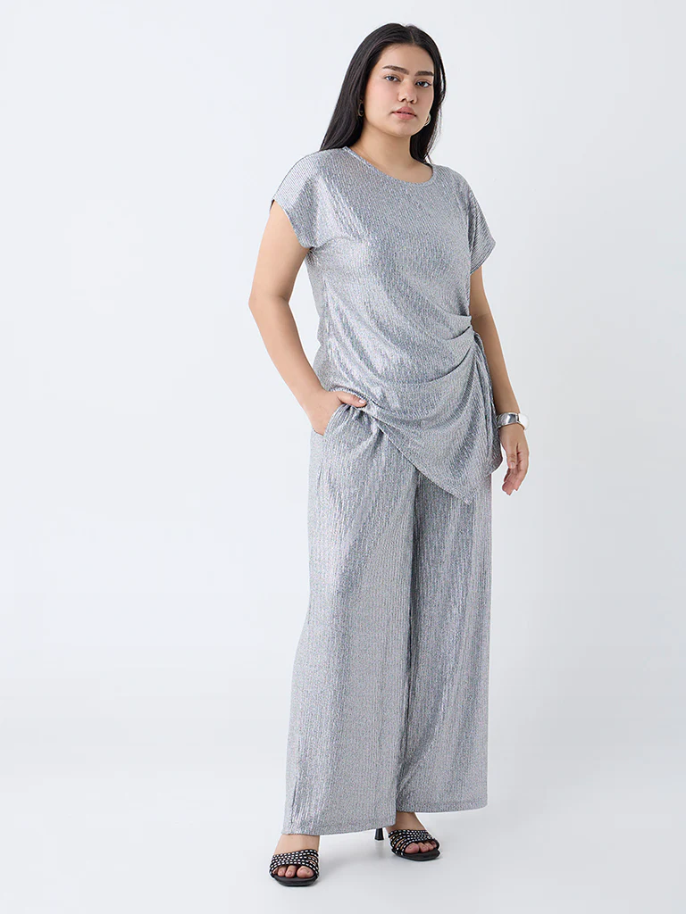 Gia Silver Shimmer Detailed Top - Image 2