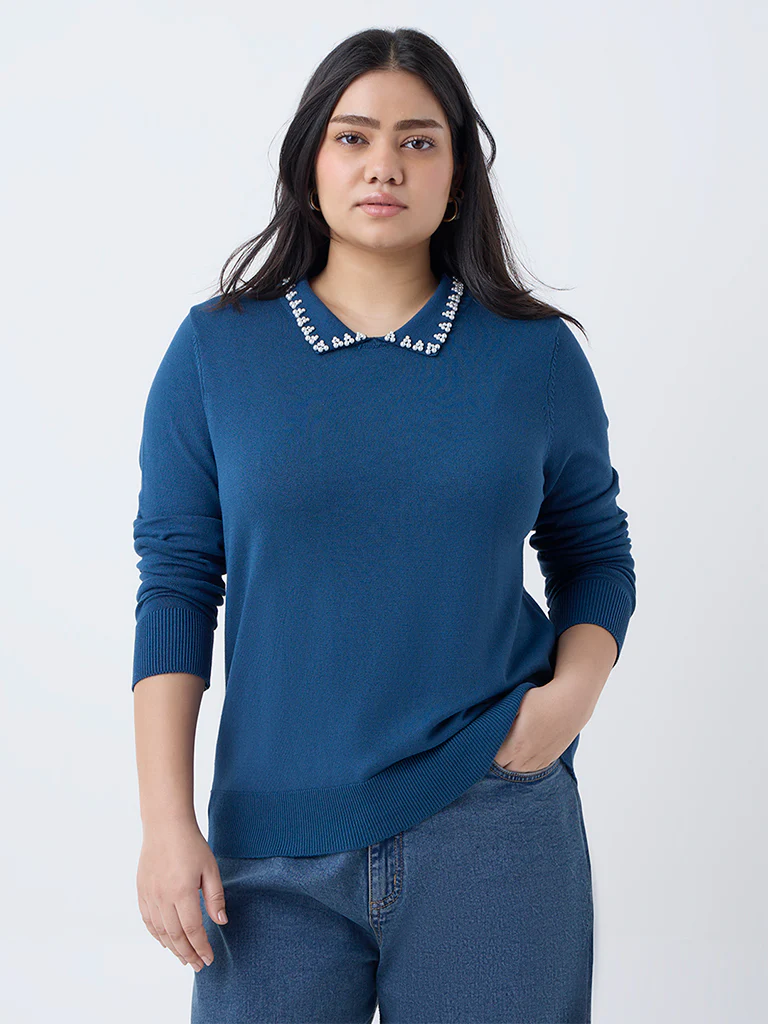 Gia Teal Pearlescent Top