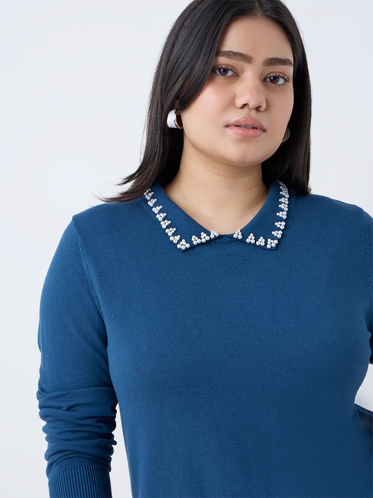 Gia Teal Pearlescent Top - Image 3