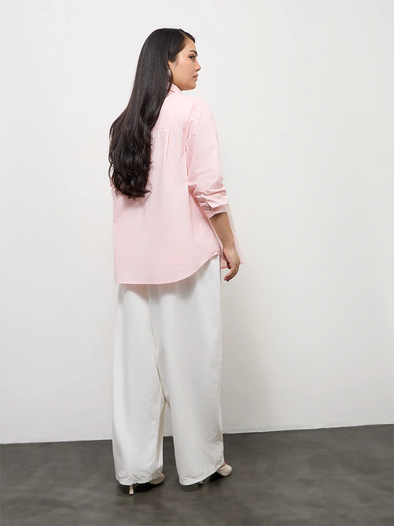 Gia White Floral Embroidered High-Rise Jeans - Image 4