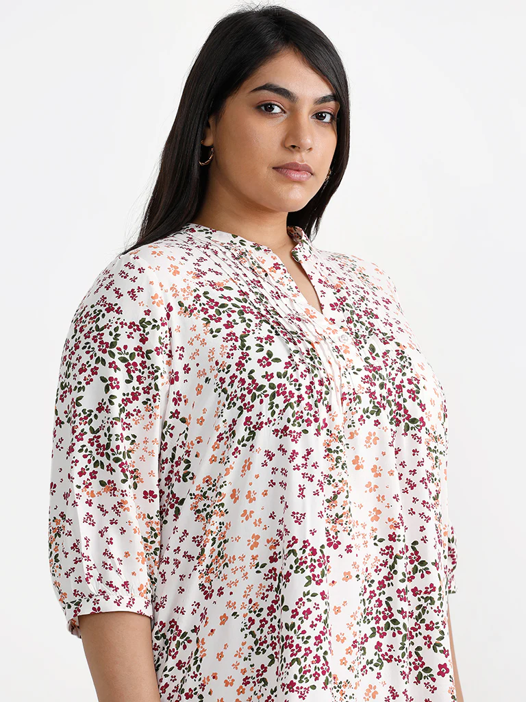 Gia White Floral-Patterned Tiered Dress - Image 2