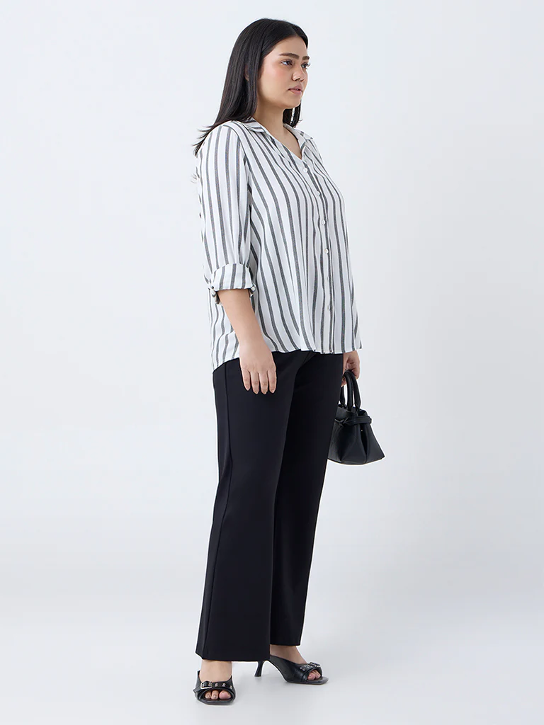 Gia White Striped Shirt - Image 2