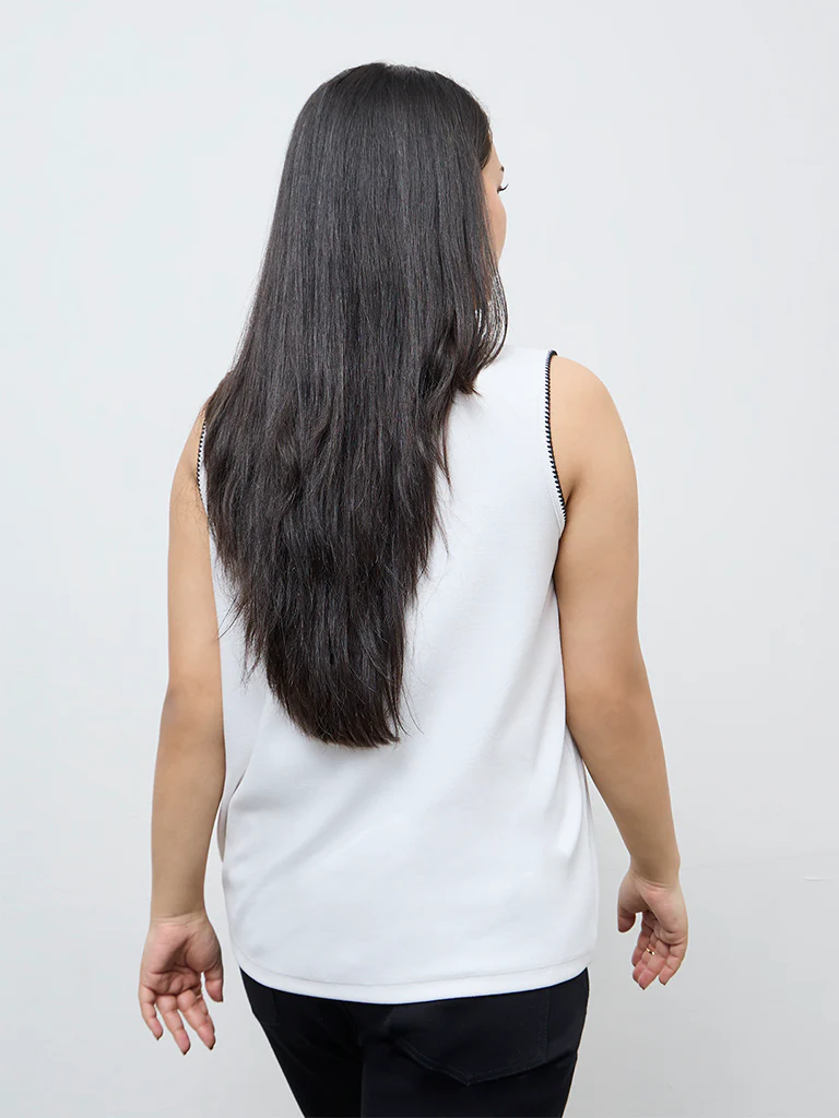 Gia White Textured Top - Image 4
