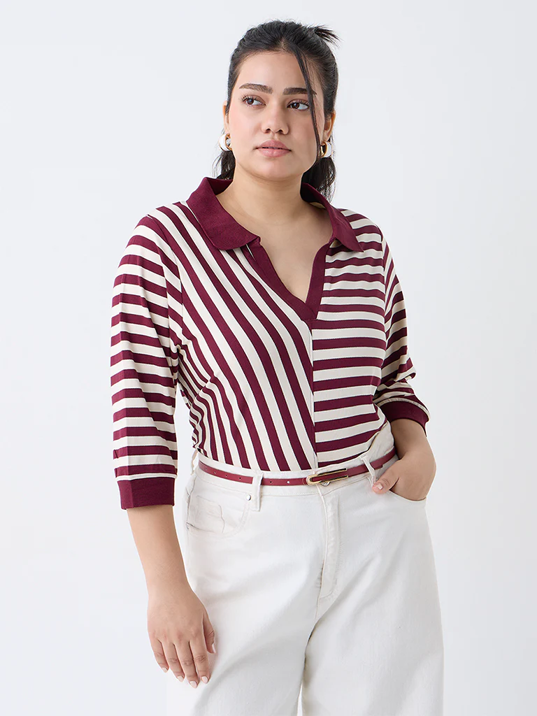 Gia Wine Striped T-Shirt