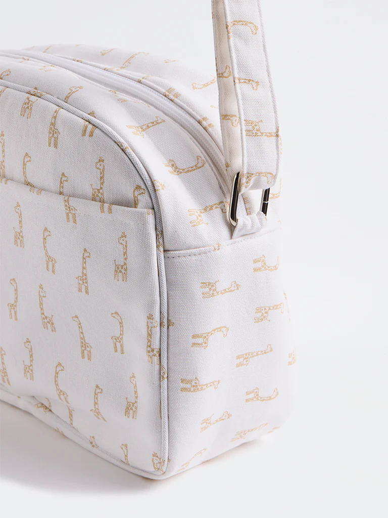 HOP Baby Beige Animal Pattern Changing Bag - Image 3