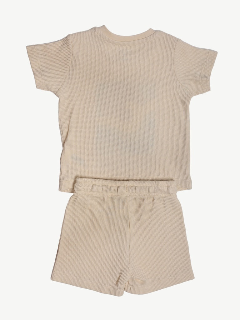 HOP Baby Boys Beige Graphic T-Shirt and Shorts Set - Image 3