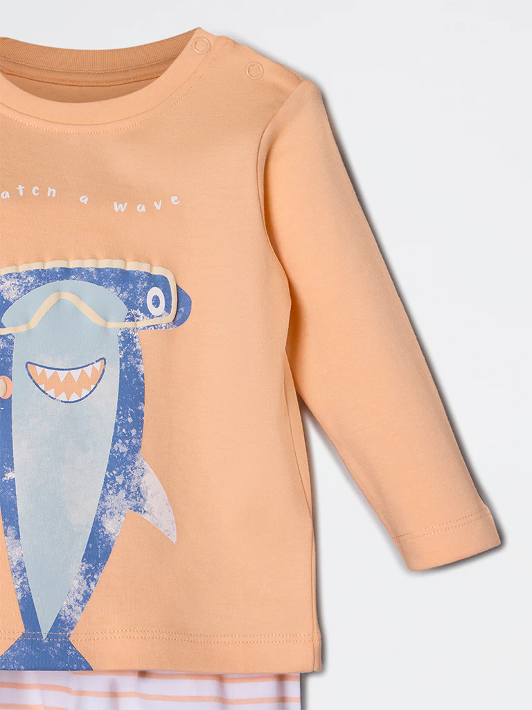 HOP Baby Boys Coral Animal Pattern Cotton Co-ord Set - Exclusive - Image 4