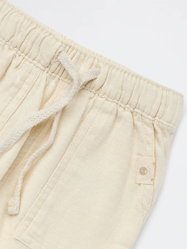 HOP Baby Boys Light Beige Mid-Rise Cotton-Blend Pants - Image 4