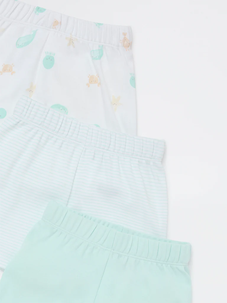 HOP Baby Boys Multicolour Mid-Rise Cotton Shorts - Pack of 3 - Image 4