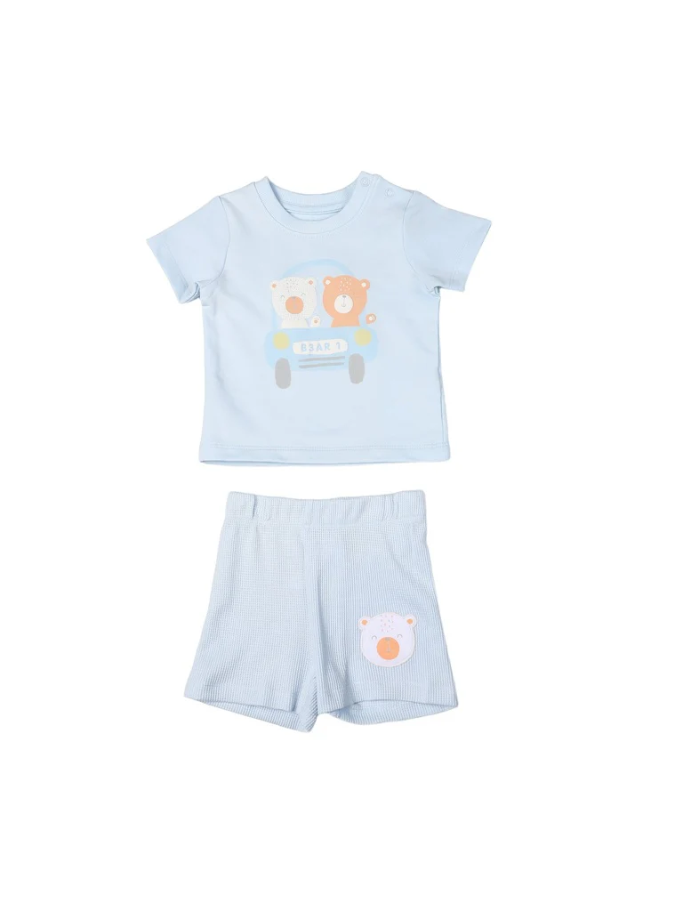 HOP Baby Boys Multicolour Printed Cotton T-Shirt and Shorts Set - Exclusive - Image 2
