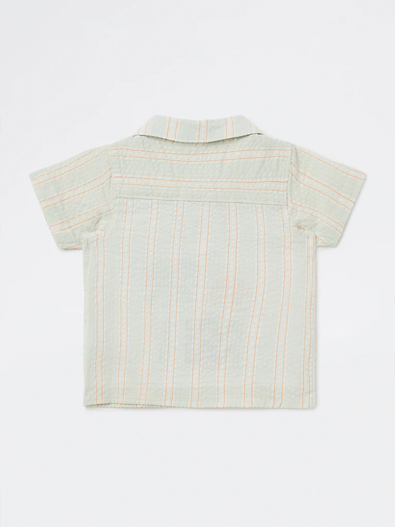 HOP Baby Boys Multicolour Striped Cotton-Blend Shirt - Image 3
