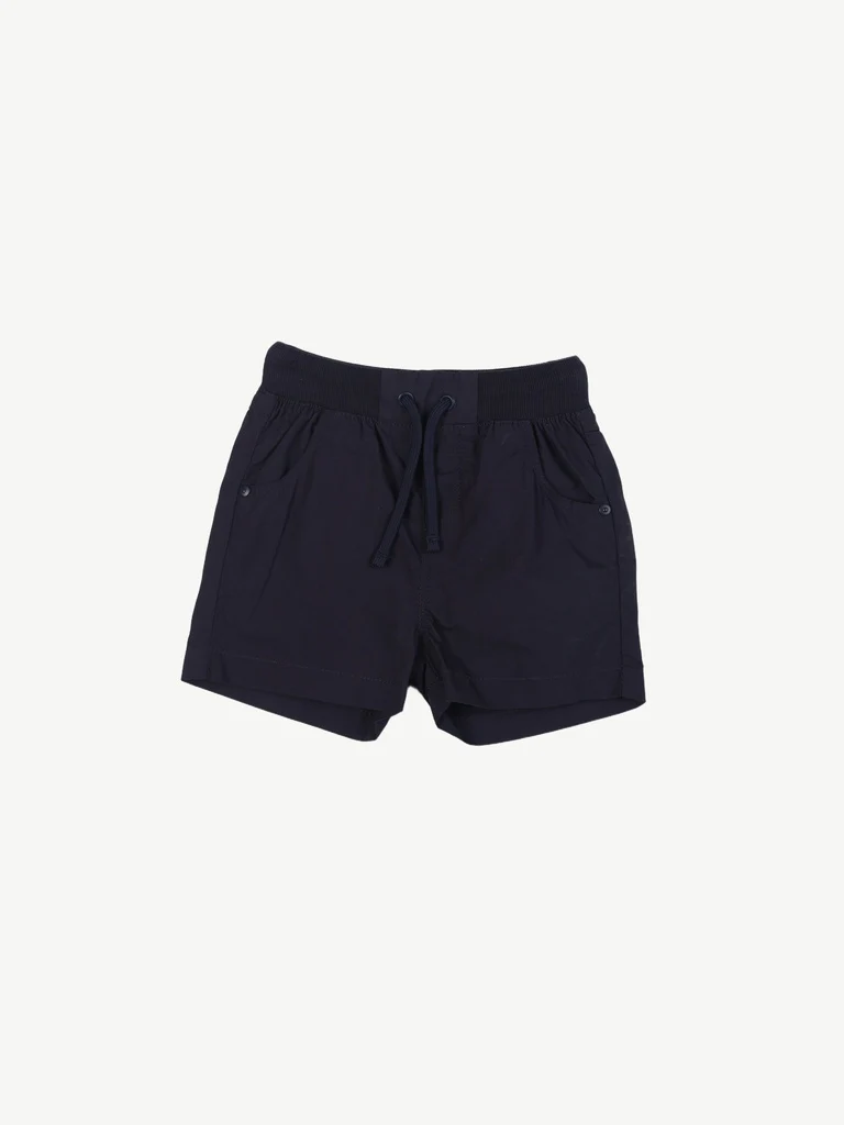 HOP Baby Boys Navy Blue Solid Cotton Shorts - Image 3