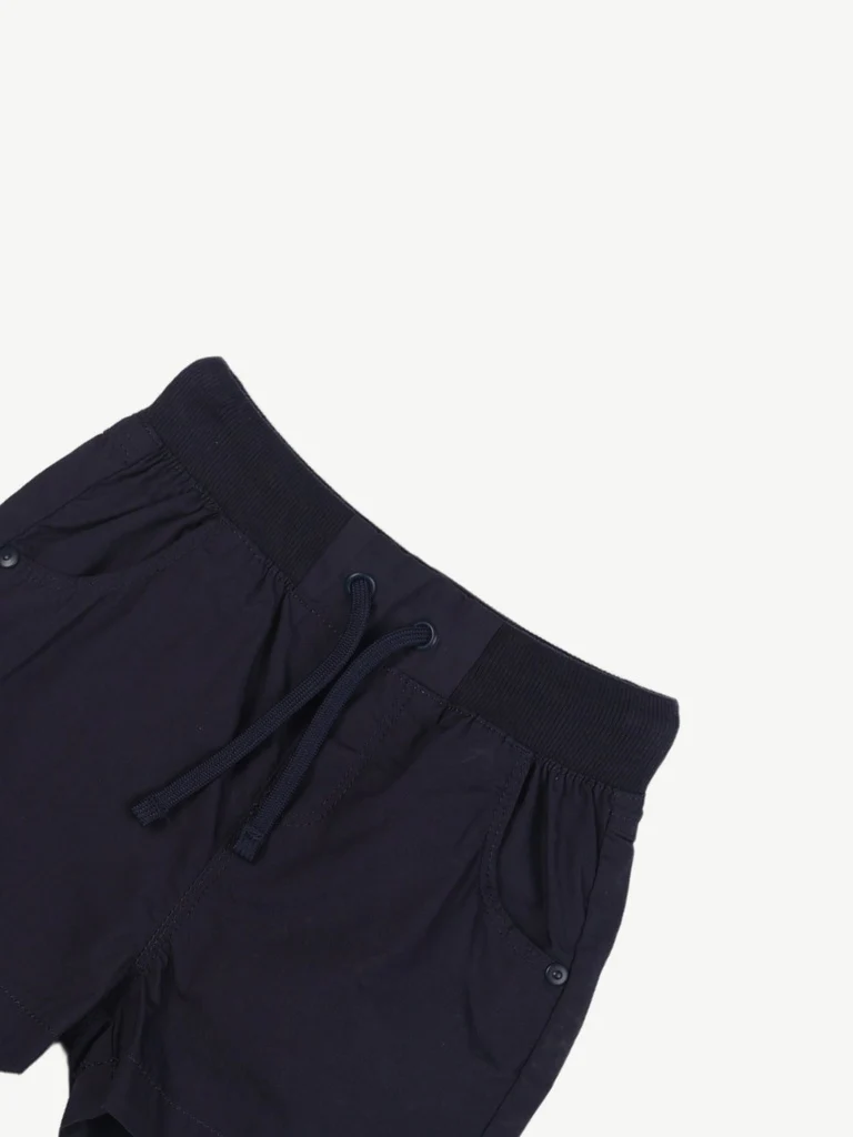 HOP Baby Boys Navy Blue Solid Cotton Shorts - Image 5