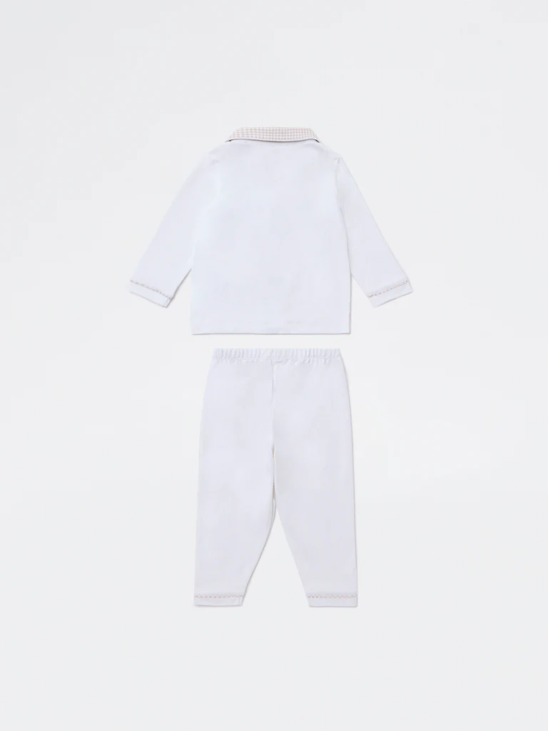HOP Baby Boys Off-White SUPIMA Cotton Shirt and Pants Set - Image 3