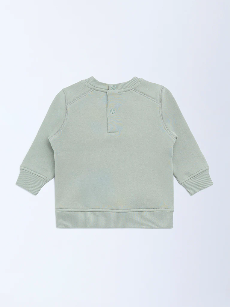 HOP Baby Boys Sage Embroidered Cotton-Blend Sweatshirt - Image 3
