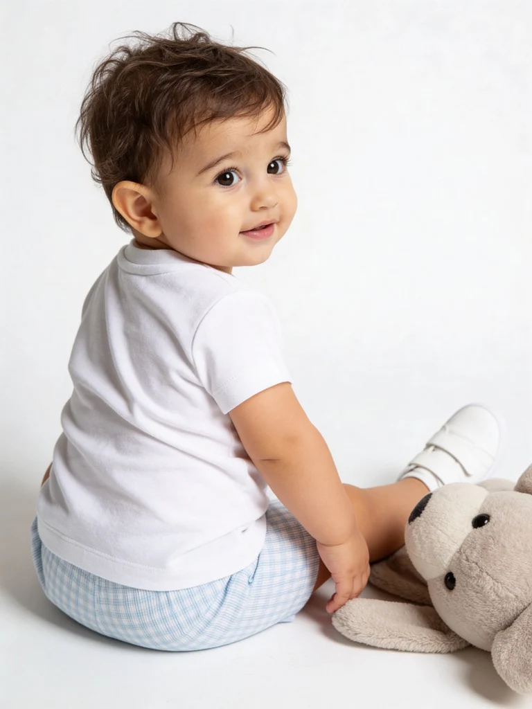 HOP Baby Boys White Printed Cotton T-Shirt and Shorts Set - Image 2