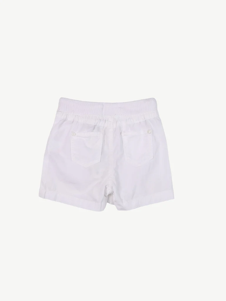HOP Baby Boys White Solid Cotton Shorts - Image 4