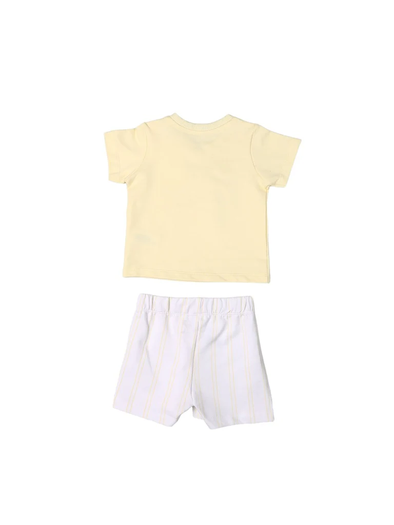 HOP Baby Boys Yellow Printed Cotton T-Shirt and Shorts Set - Exclusive - Image 3
