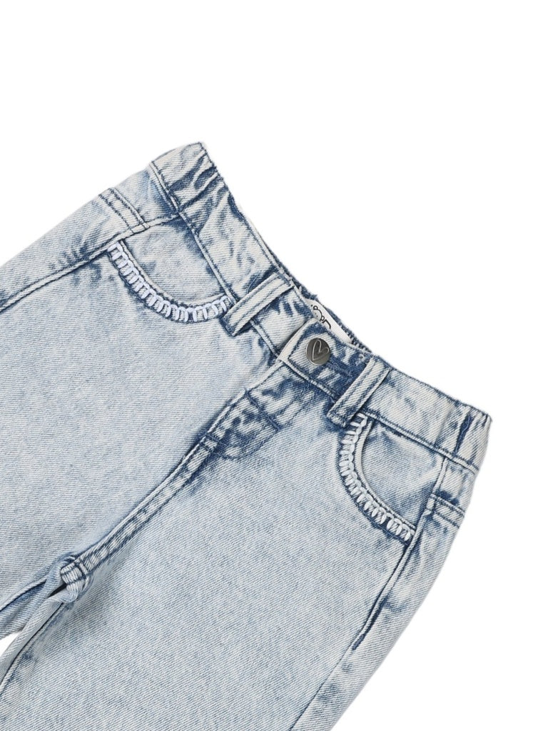 HOP Baby Girls Light Blue Denim Shorts - Image 5