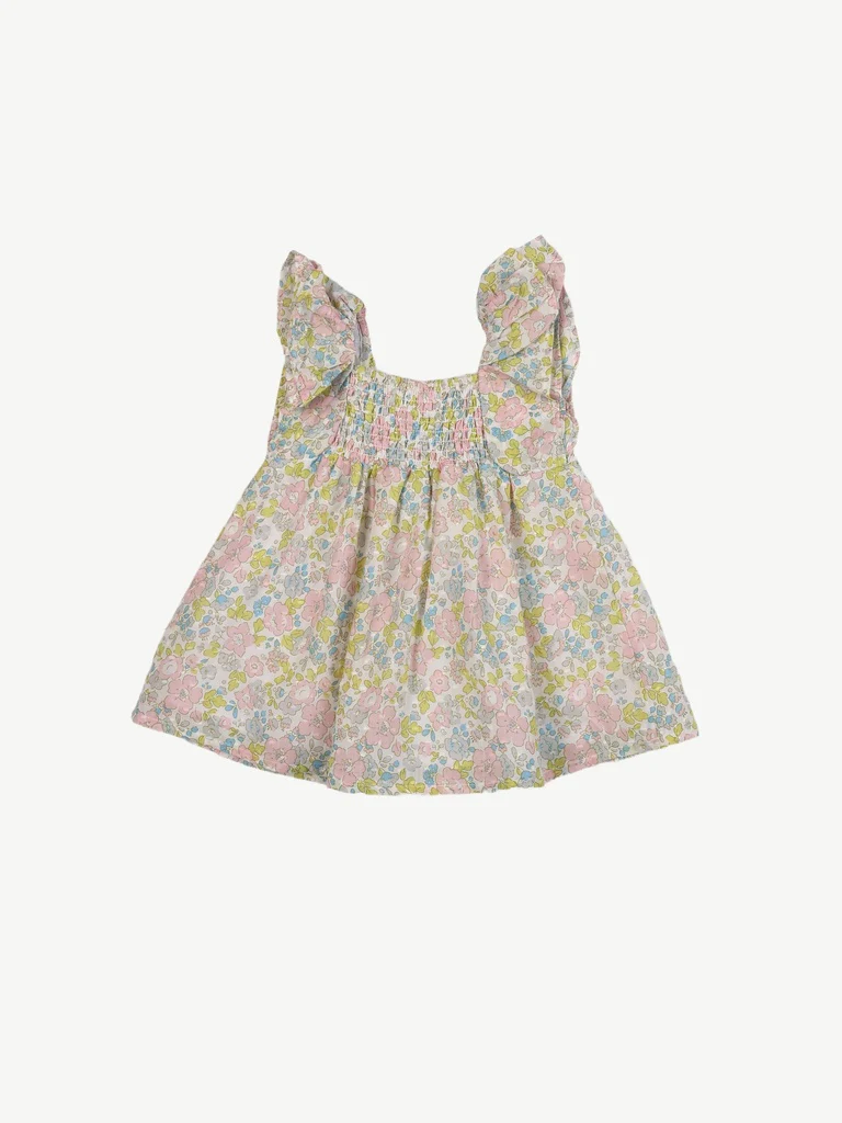 HOP Baby Girls Multicolour Floral Cotton A-line Dress - Image 2