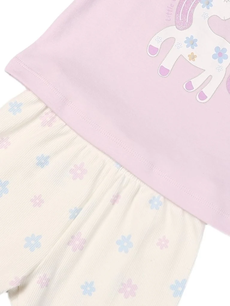 HOP Baby Girls Multicolour Printed Cotton T-Shirt and Leggings Set - Exclusive - Image 6