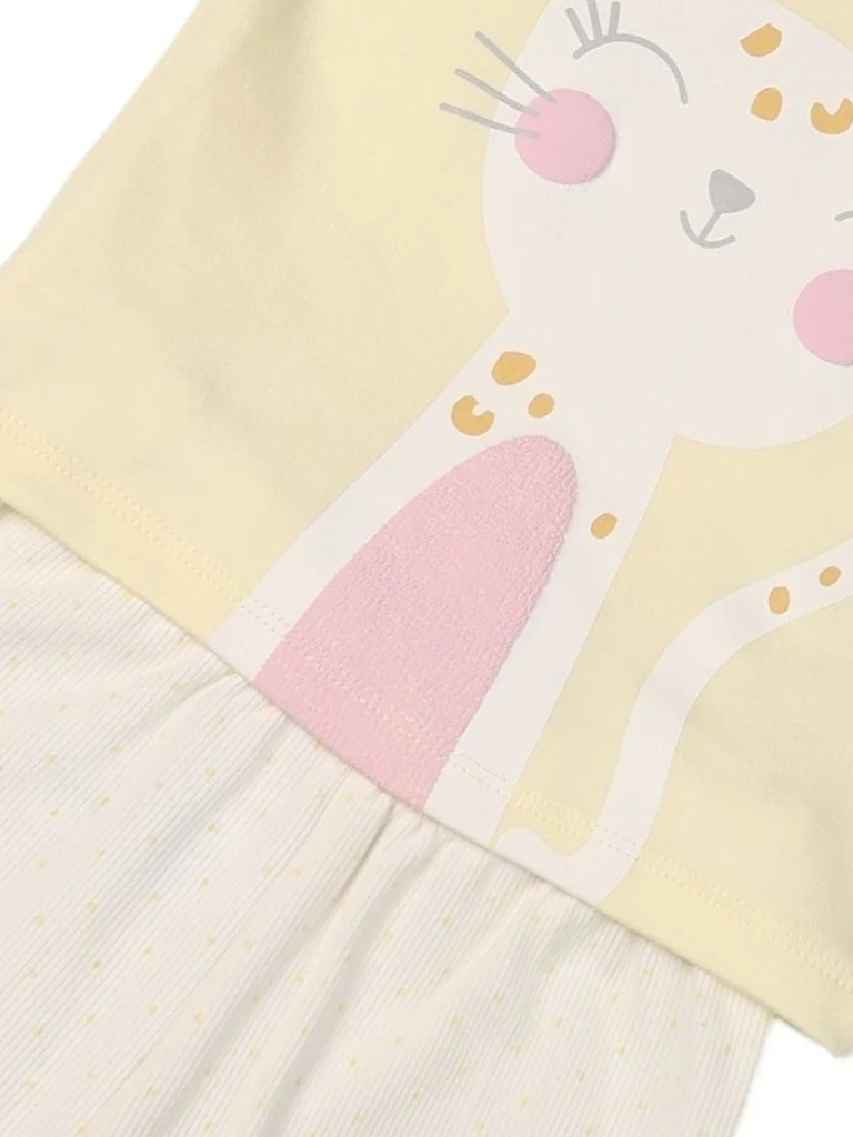 HOP Baby Girls Multicolour Printed Cotton T-Shirt and Pants Set - Exclusive - Image 5