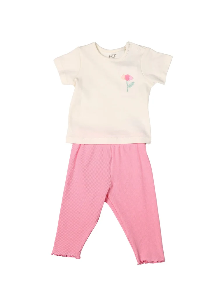HOP Baby Girls Multicolour Printed Cotton T-Shirt and Pants Set - Exclusive - Image 3