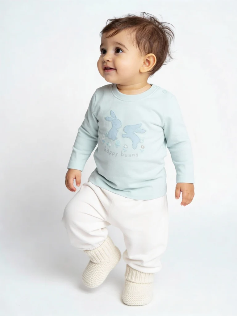 HOP Baby Girls Multicolour Printed Cotton T-Shirts - Pack of 5
