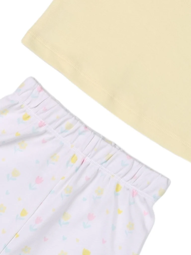 HOP Baby Girls Yellow Cotton T-Shirt and Shorts Set - Exclusive - Image 5