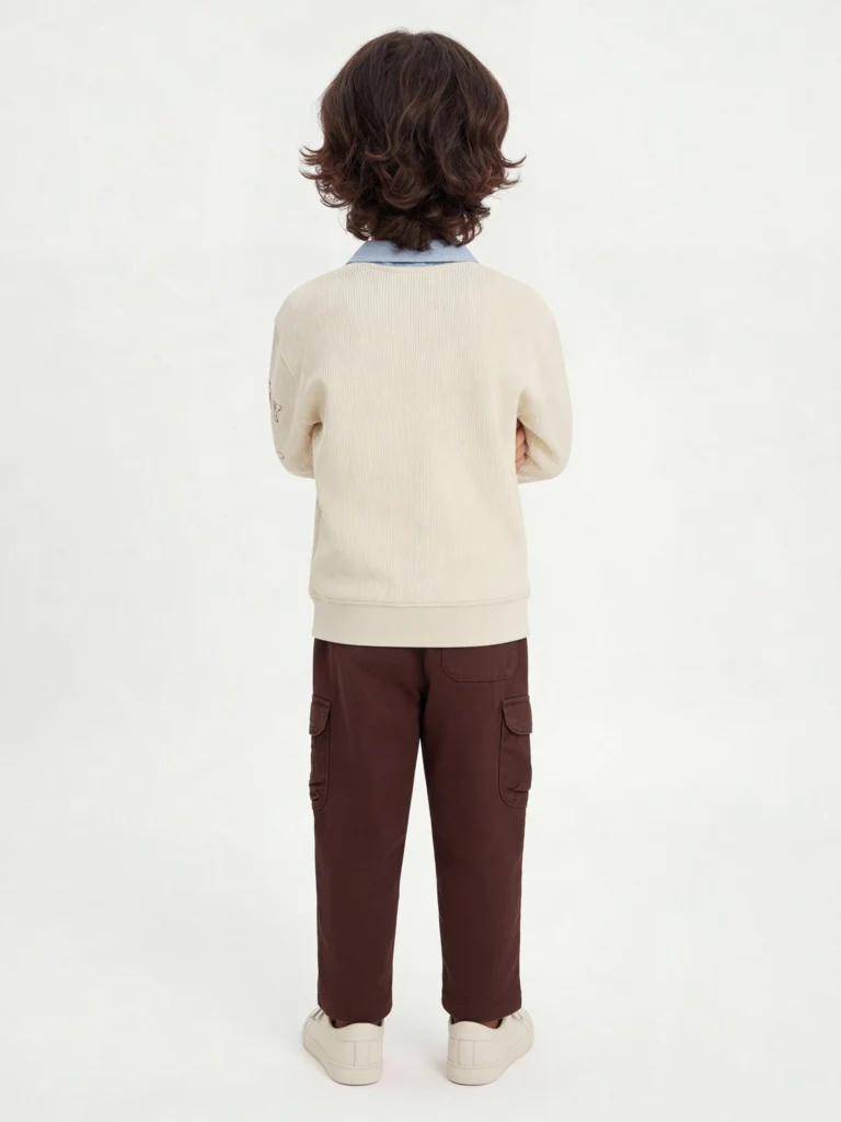HOP Kids Boys Beige Cowboy Themed Cotton Sweatshirt - Image 2