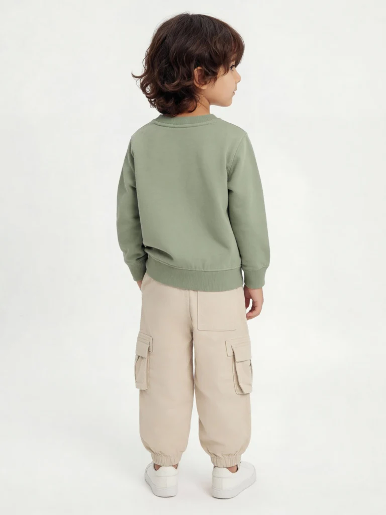 HOP Kids Boys Beige Mid-Rise Cotton-Blend Joggers - Image 2