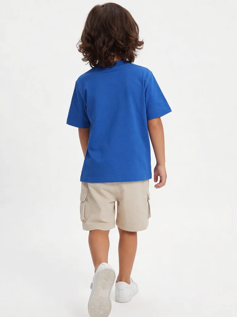 HOP Kids Boys Beige Printed Cotton Cargo Shorts - Image 2