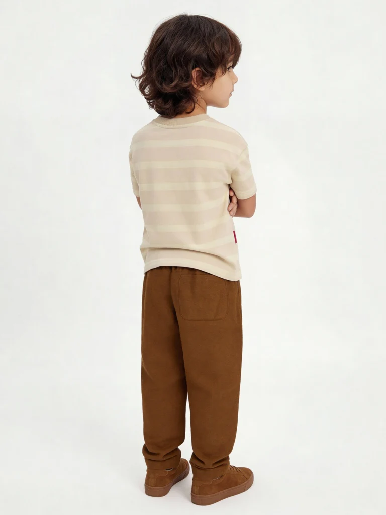HOP Kids Boys Beige Text Design Cotton T-Shirt - Image 2