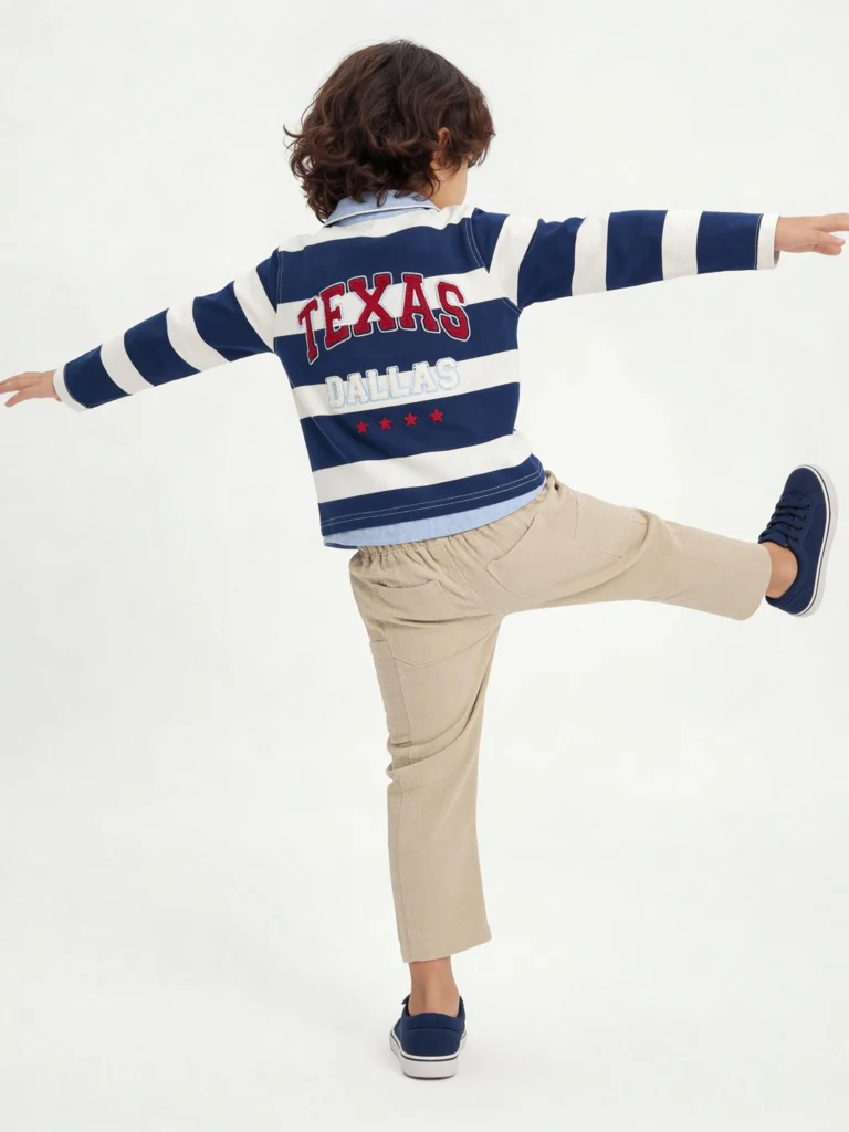 HOP Kids Boys Beige Textured Mid-Rise Cotton Pants - Image 3