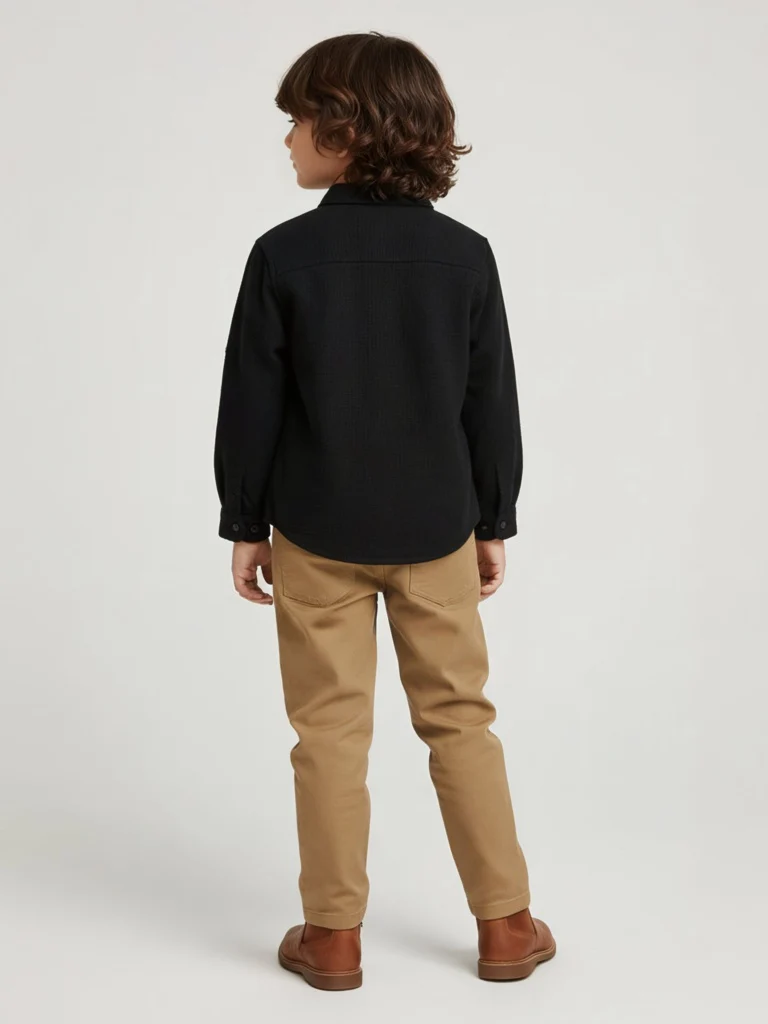HOP Kids Boys Black Cotton Shirt - Image 3