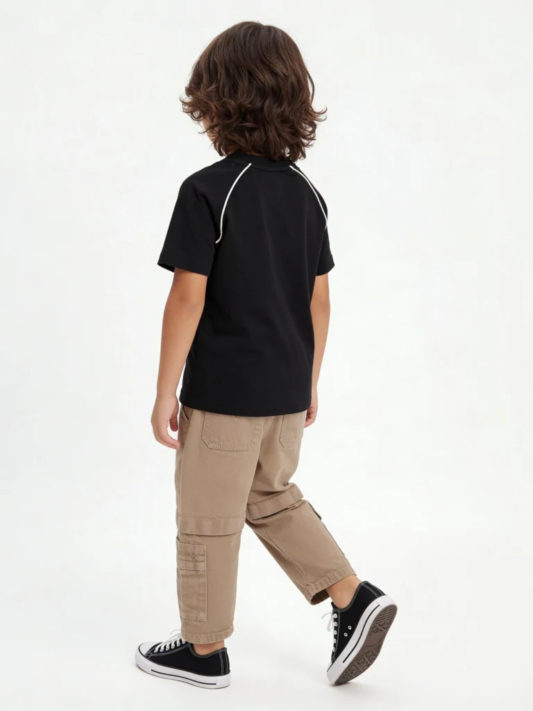 HOP Kids Boys Black Numerical Printed Cotton-Blend T-Shirt - Image 2