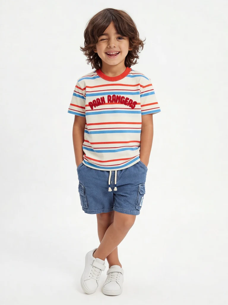 HOP Kids Boys Blue Mid-Rise Denim Shorts