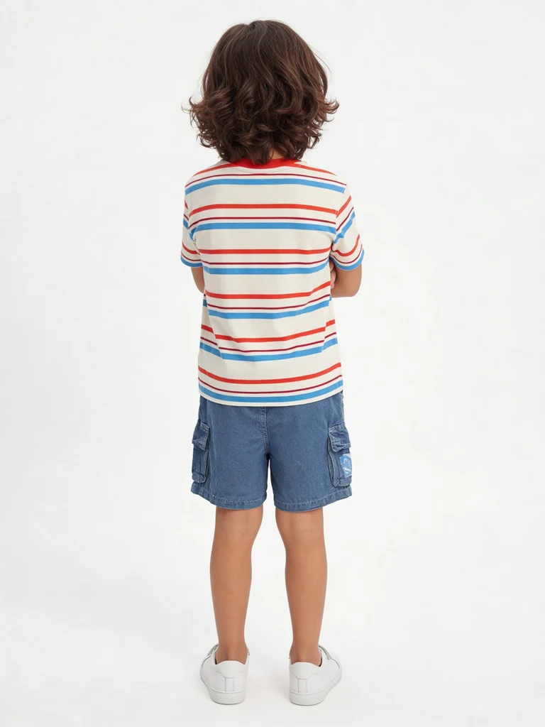 HOP Kids Boys Blue Mid-Rise Denim Shorts - Image 2