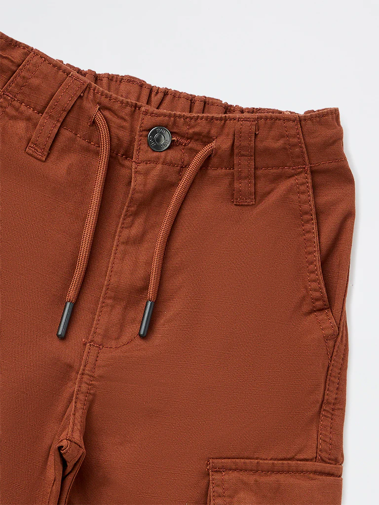 HOP Kids Boys Brown Mid-Rise Cargo Pants - Image 6