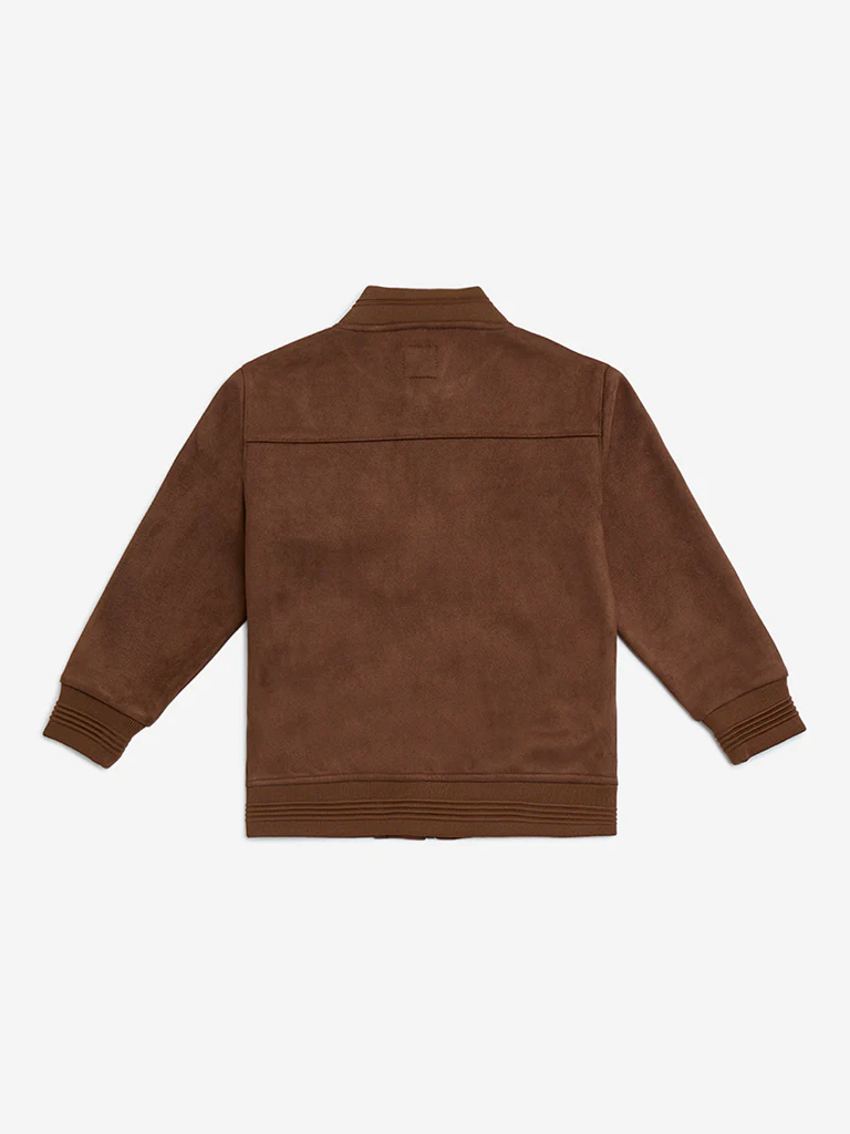 HOP Kids Boys Brown Suede Jacket - Image 4