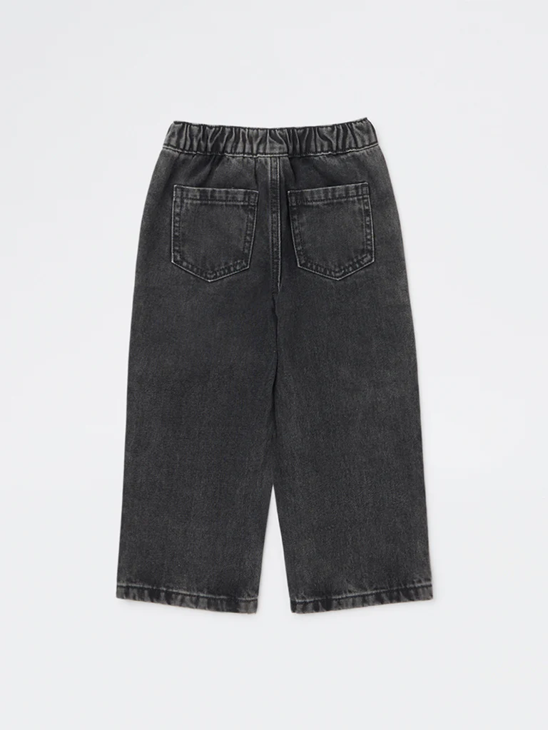 HOP Kids Boys Charcoal Embroidered Mid-Rise Jeans - Image 5