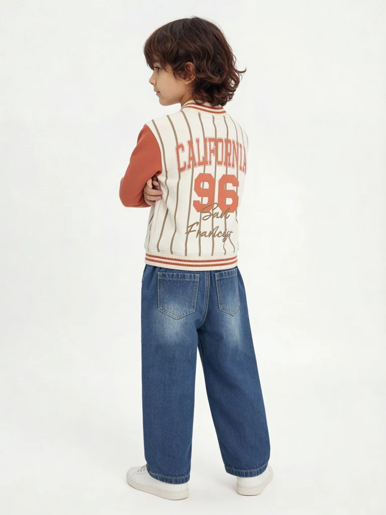 HOP Kids Boys Cream Cotton-Blend Bomber Jacket - Image 3