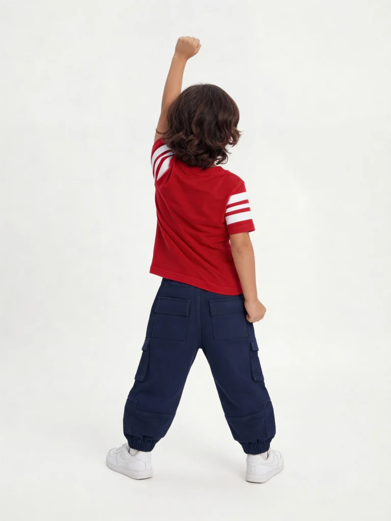 HOP Kids Boys Kids Boys Red Text Detailed Cotton T-Shirt - Image 2