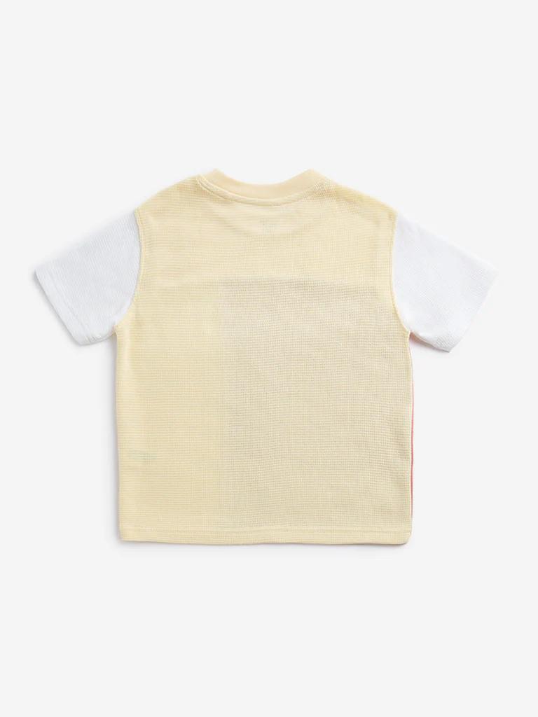 HOP Kids Boys Multicolour Colour blocked Cotton T-Shirt - Image 2