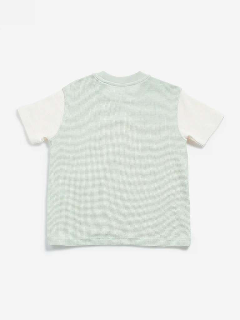 HOP Kids Boys Multicolour Colour blocked Cotton T-Shirt - Image 2