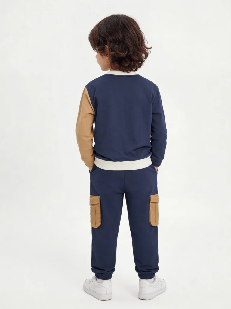 HOP Kids Boys Multicolour Cotton Sweatshirt and Joggers Set - Image 2