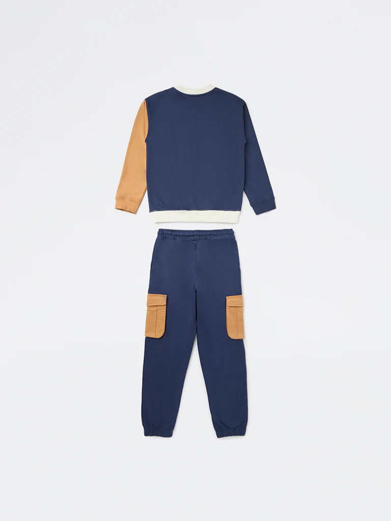 HOP Kids Boys Multicolour Cotton Sweatshirt and Joggers Set - Image 4