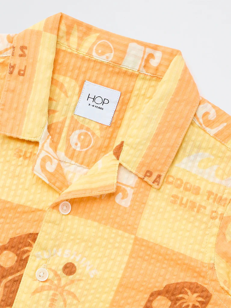 HOP Kids Boys Multicolour Printed Cotton Shirt - Image 5